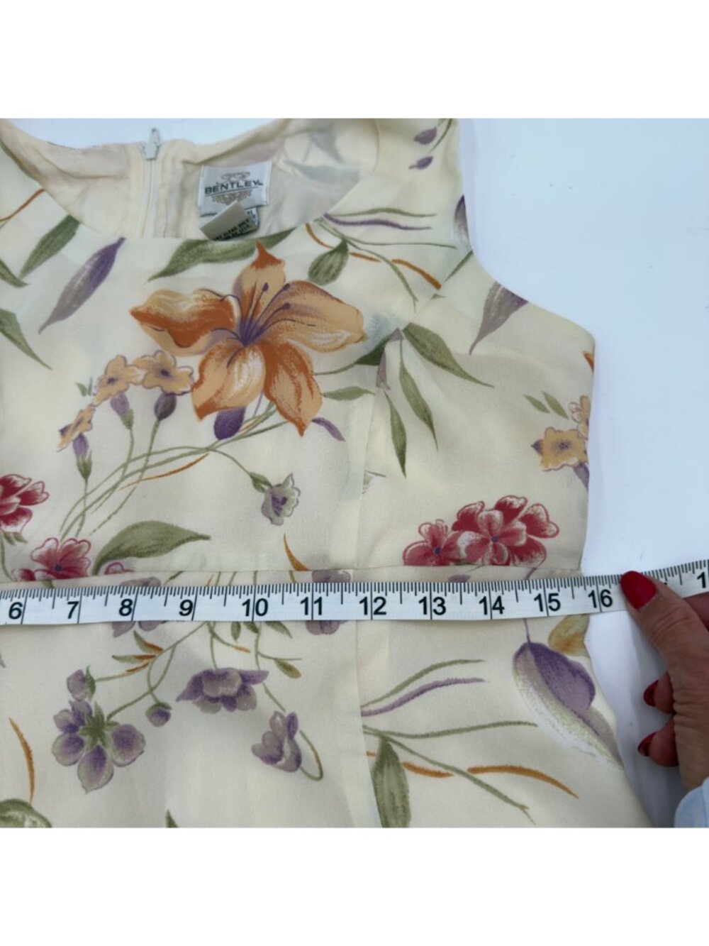 Vtg T R Bentley Floral Maxi Sundress Size 6 Sleeveless Cottage Core Fairycore - Picture 12 of 15